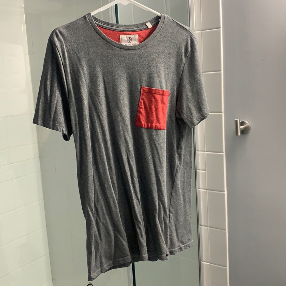 Gray w/ Red Pocket Tee Shirt